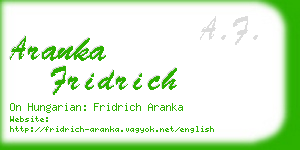 aranka fridrich business card